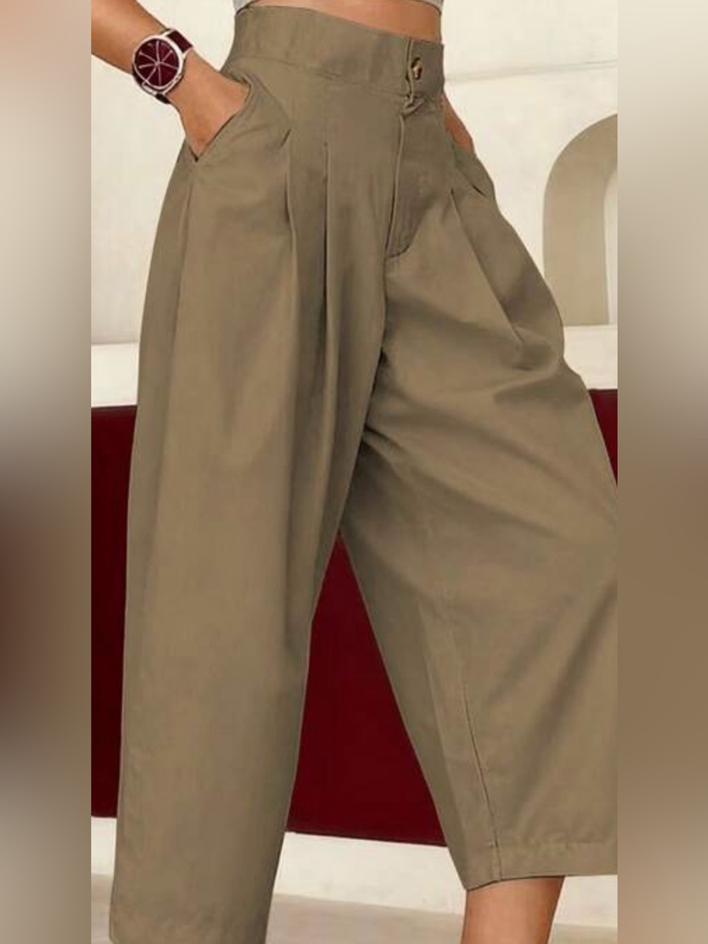 Woman’s Navy Blue Pleated-Brand new, never used, no tag. Capri-100% polyester